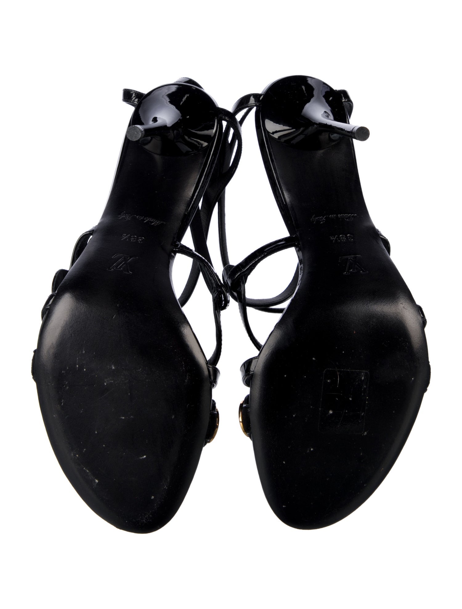 Louis Vuitton Patent Leather Slingback Sandals